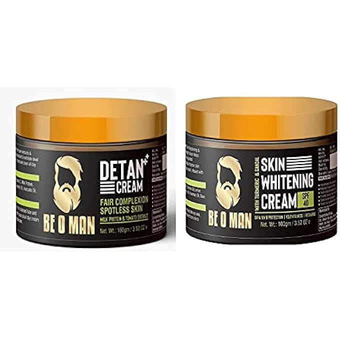 BEOMAN LEATHER POUCH KIT DETAN CREAM FOR GROOMING MEN'S FACIAL SKIN 100GM AND BEOMAN SKIN WHITENING CREAM 100GMS
